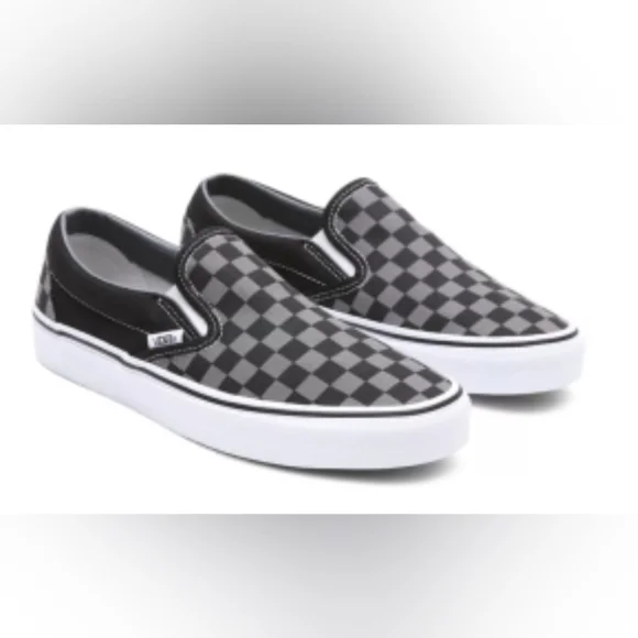 Vans Off The Wall Classic Slip-On Checkerboard Pewter & Black Size 10 New/Box - Picture 2 of 10